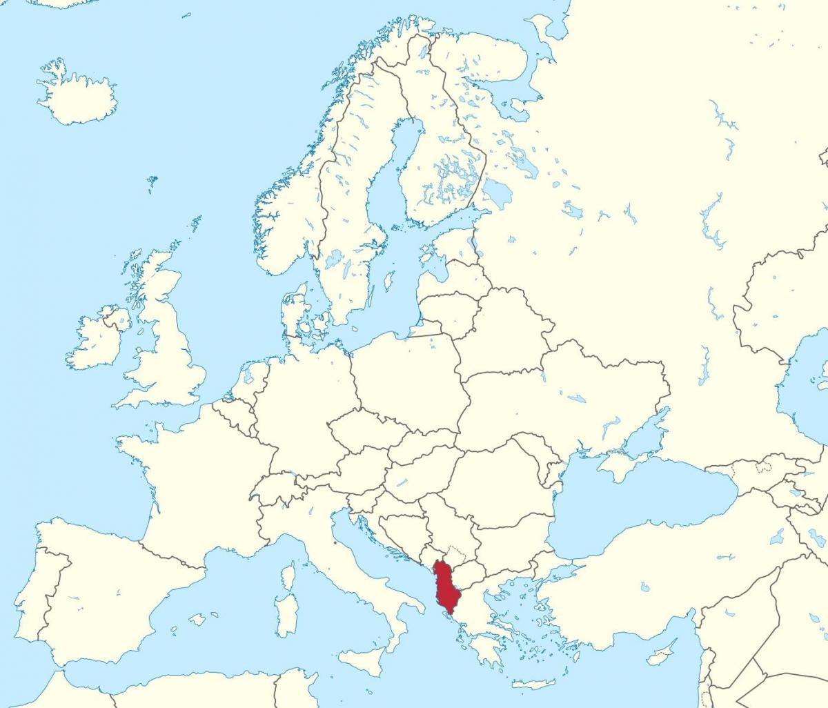 mapa Albania europako