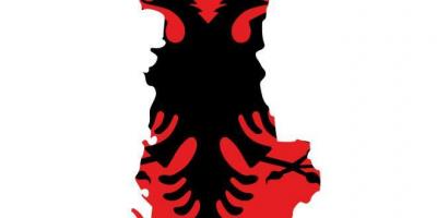 Mapa Albania bandera