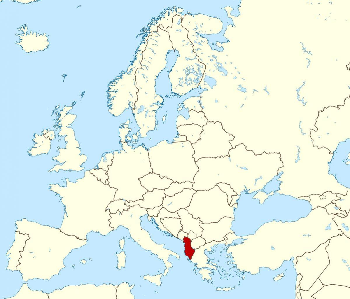 mapa Albania kokapena munduarekin
