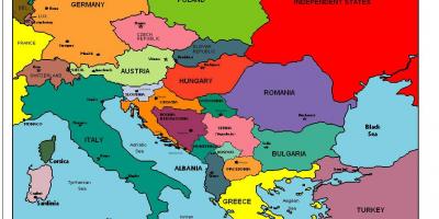 Mapa europa erakusten Albania