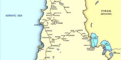 Mapa Albania trena